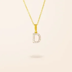 10K Gold Diamond Initial Necklace