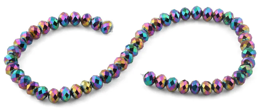 10mm Rainbow Faceted Rondelle Crystal Beads