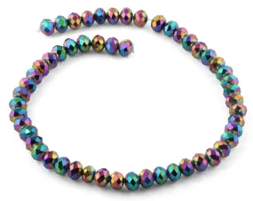 10mm Rainbow Faceted Rondelle Crystal Beads