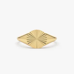 14k Gold Sun Signet Ring