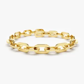 14k Gold Thick Bold Paper Clip Bracelet