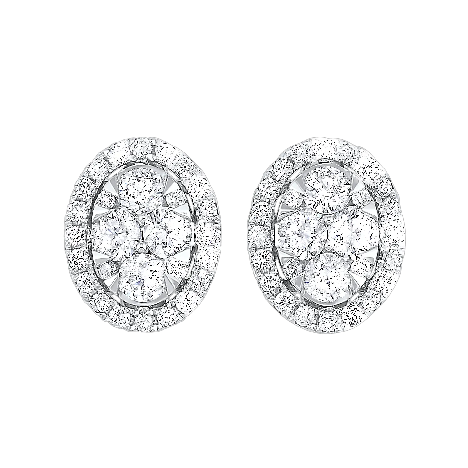 14KTW Uno Round Earrings 1 Ctw