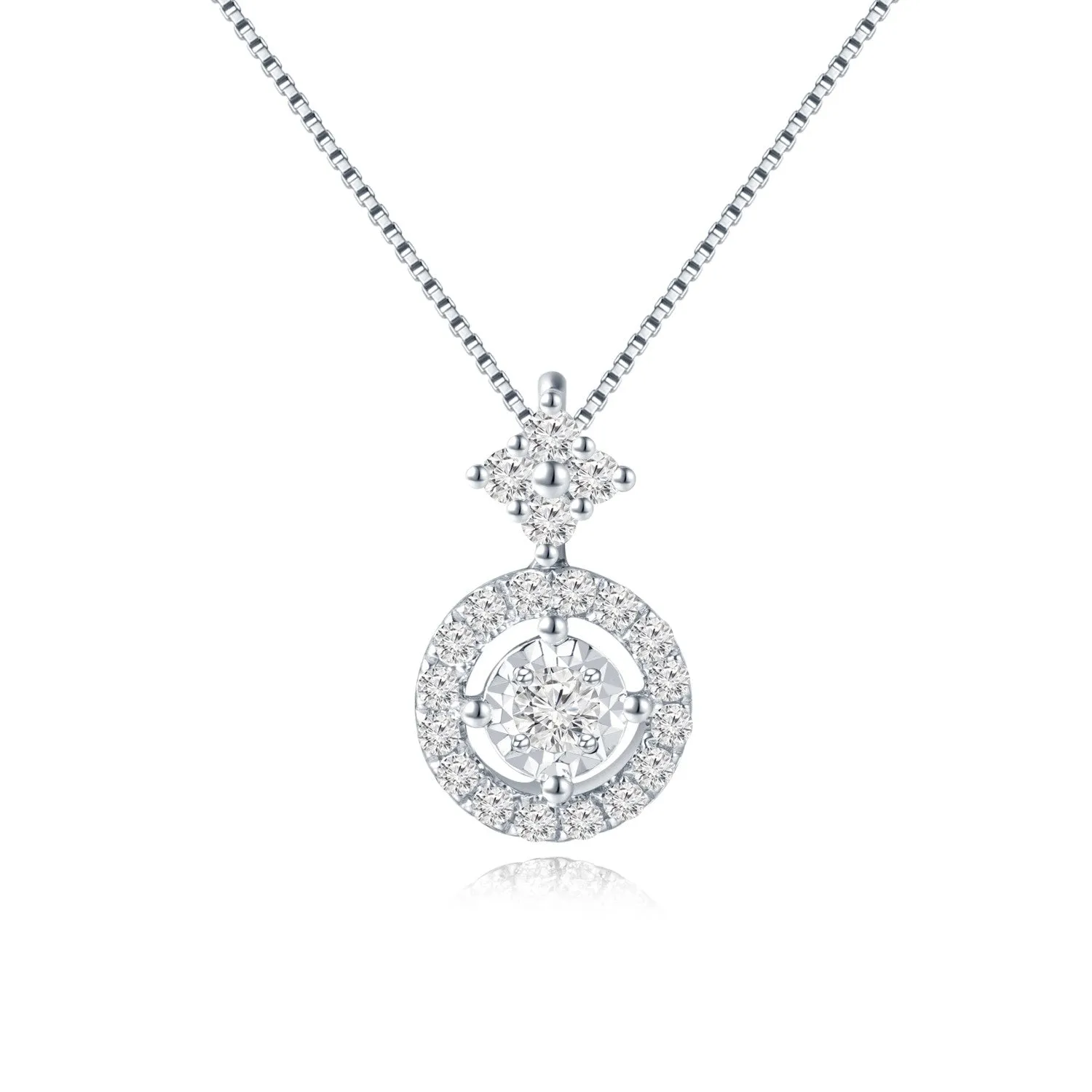 18K White Gold Diamond Pendant