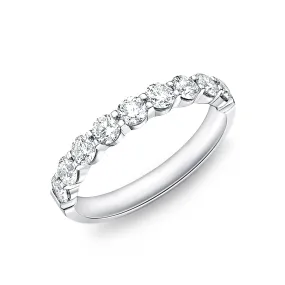 18K WHITE GOLD PETITE PRONG 9-STONE BAND 1.00CT