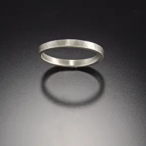 2mm Hammered White Gold Band