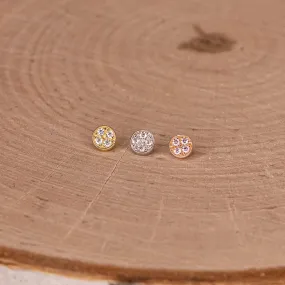 3mm Micro Pave Discs in Yellow Gold with Swarovski Crystals