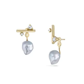 Andromeda Akoya Pearl & Diamond Ear Jacket Earrings