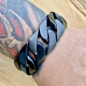 Bagger Bracelet - Matte Black - 1" Wide - The Custom - B21