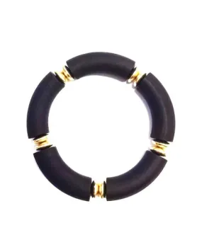 Bead and Gold Disc Stretch Bracelet