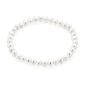 Bridal Baroque Freshwater Cultured Pearl Stretch Strand Bracelet 6-8"