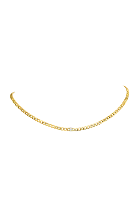 Elegant 14K Gold Plated Brilliant Curb Necklace – Stylish and Chic Jewelry for Everyday Wear