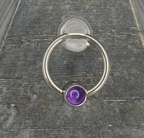 Captive Bead with Amethyst