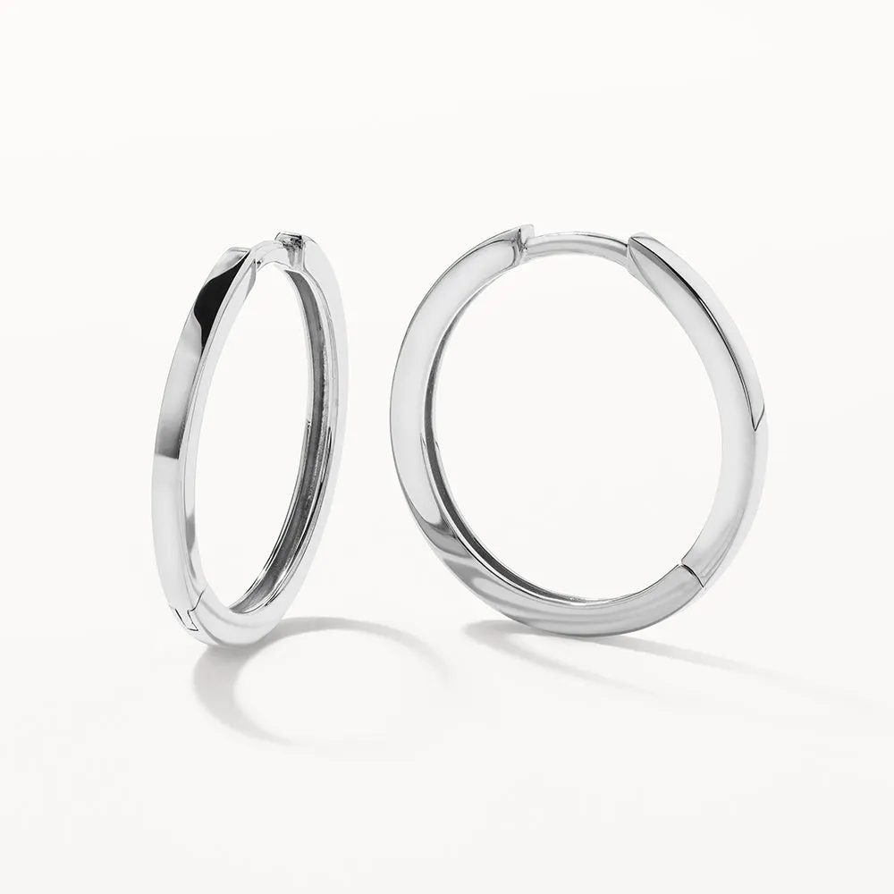 Charm Hoop Earrings in Silver