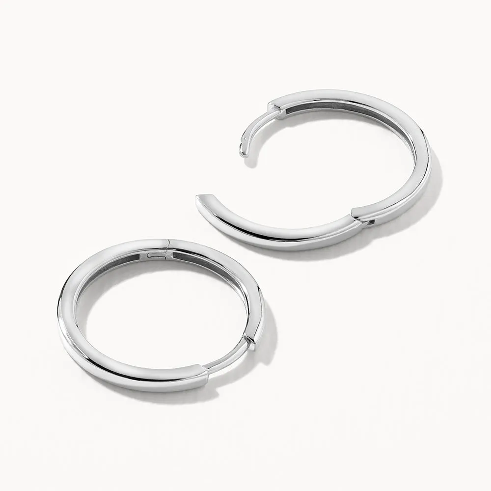 Charm Hoop Earrings in Silver