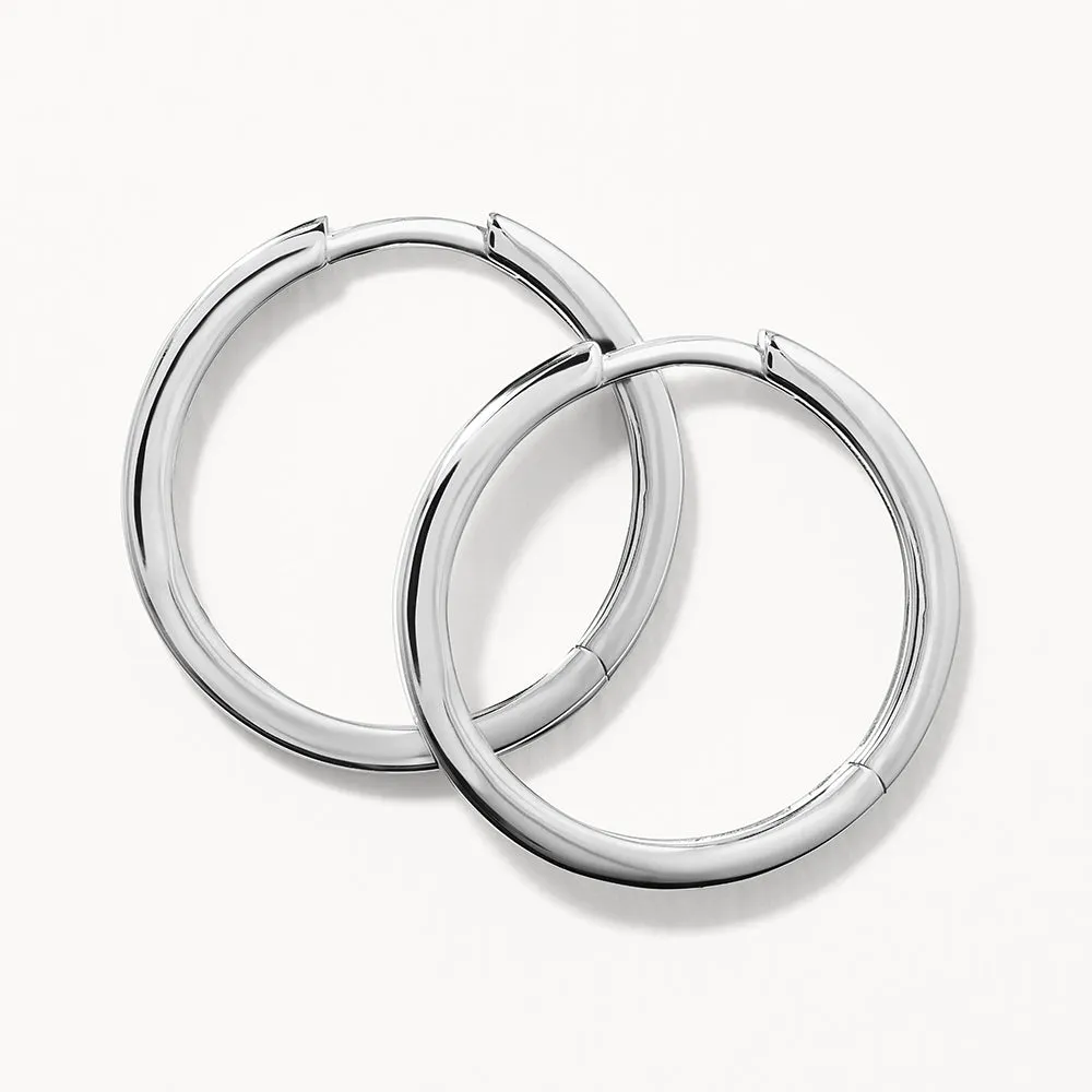 Charm Hoop Earrings in Silver