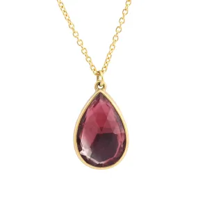 Coppery Tourmaline Tear Drop Necklace