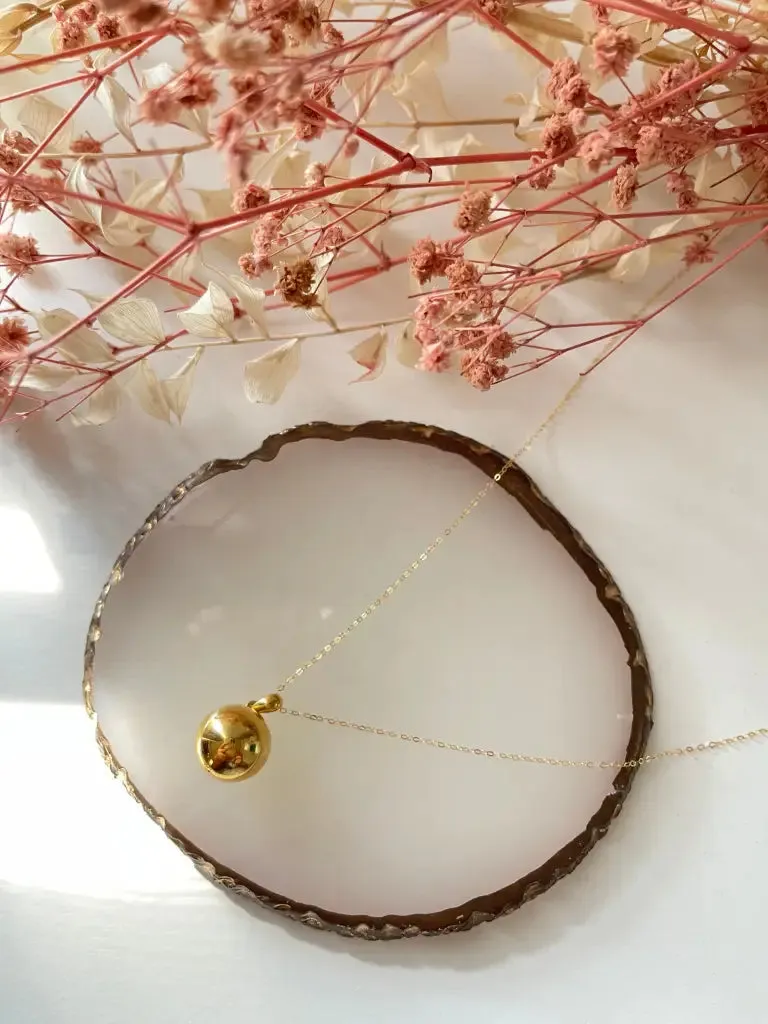 #GOLD2024 | 18K Golden Ball Necklace Dainty Chain 16”-18”