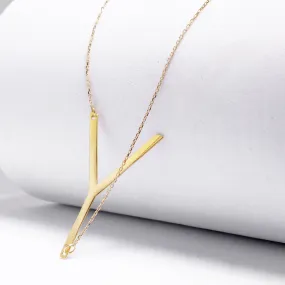 #GOLD2024 | 18K Large Golden Alphabet Letter Necklace 18kt 20”