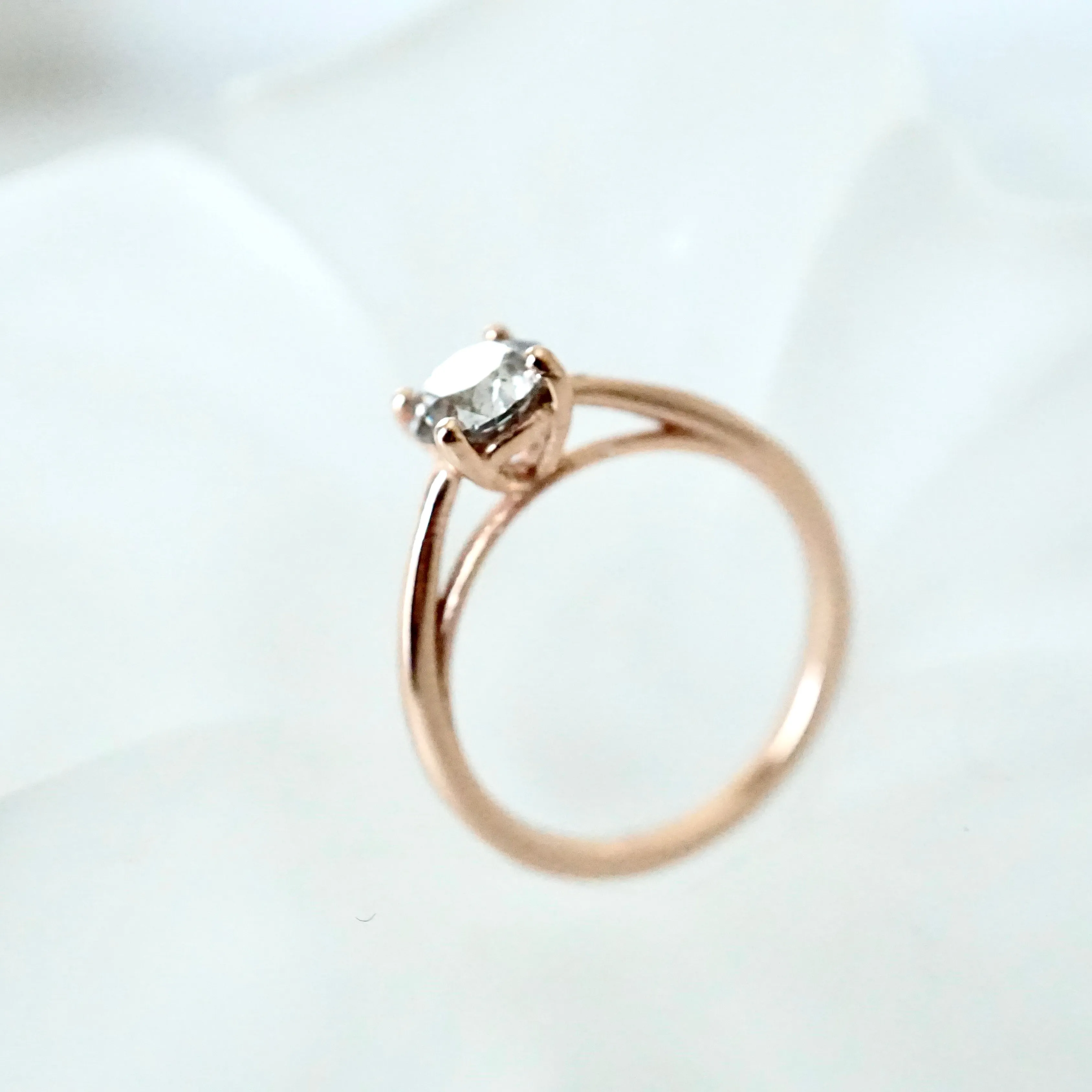 Gray Salt and Pepper Diamond Ring Rose Gold - Rose Gold Diamond Engagement Ring