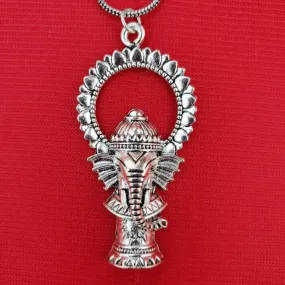 Imeora Silver Tone Ganpati Pendant With 19 inch Chain