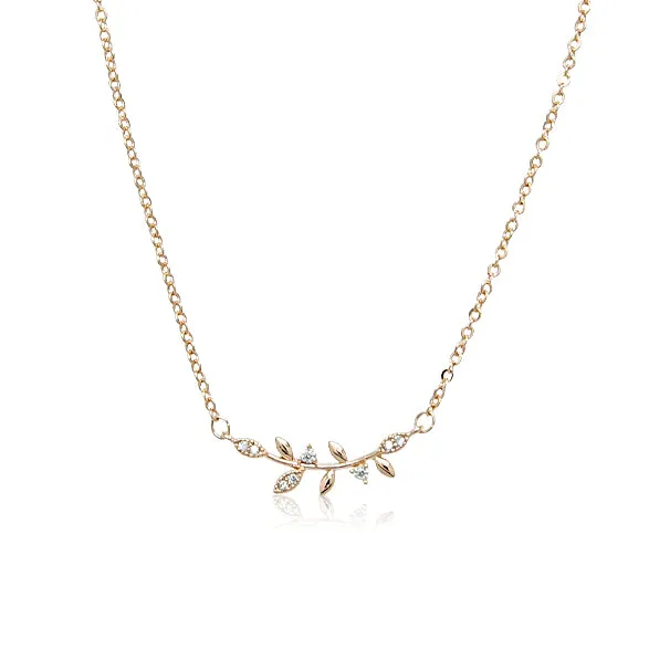 Leaf Cubic Zirconia Necklace