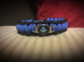 Masonic Blue and Black Paracord Bracelet