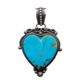 Number Eight Turquoise Heart Pendant | Rex Albeita