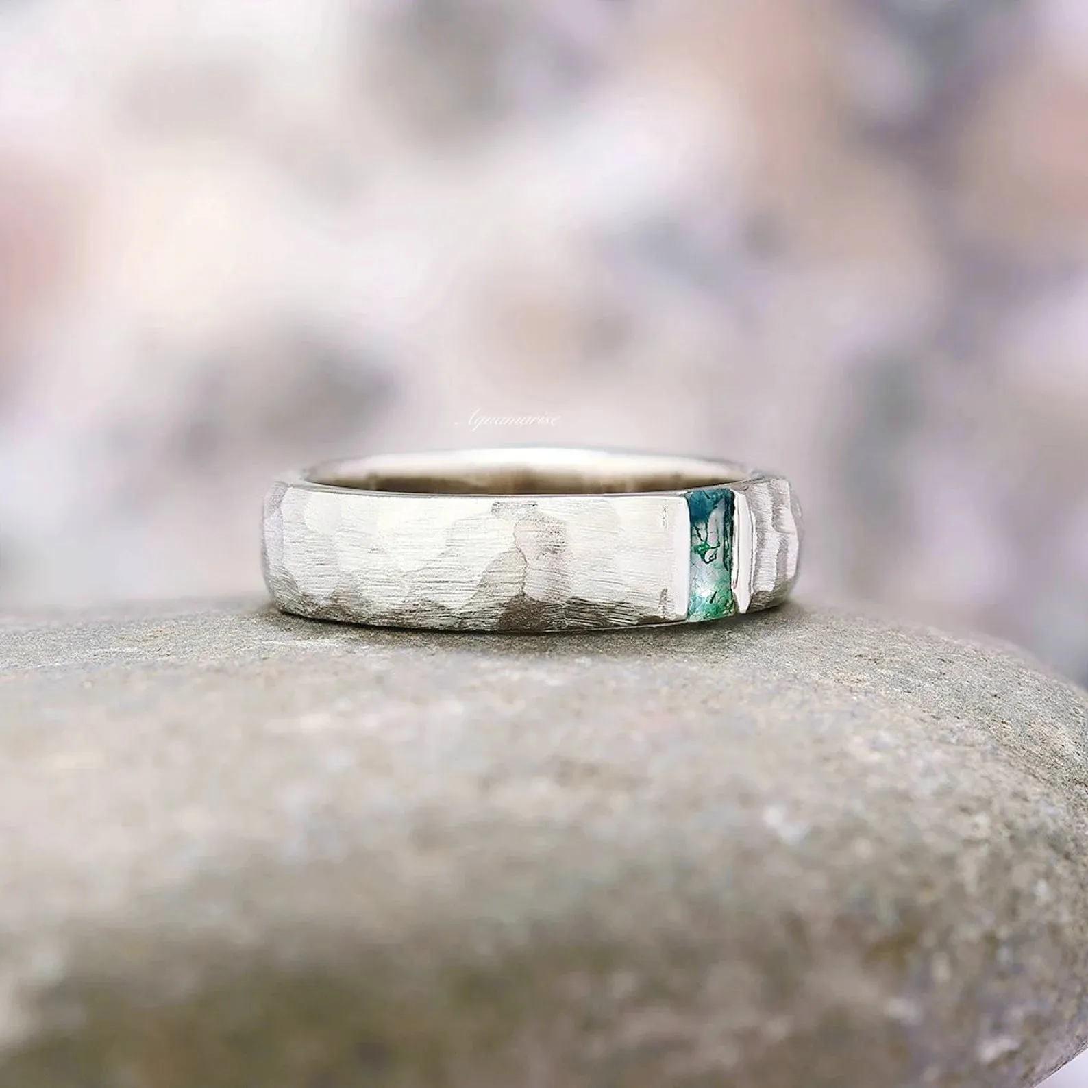 Skye Moss Agate Couples Ring