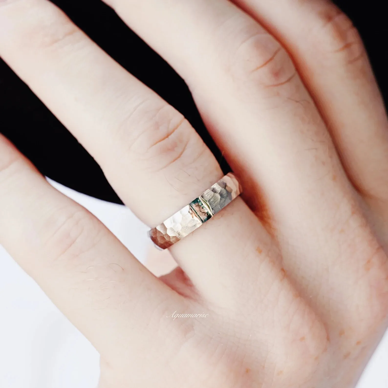 Skye Moss Agate Couples Ring