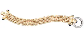 Vintage Sapphire Bolt Gold Chain Bracelet (3.00 ct Sapphires) in Yellow Gold