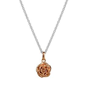 Wild Rose Silver pendant with rose gold plate